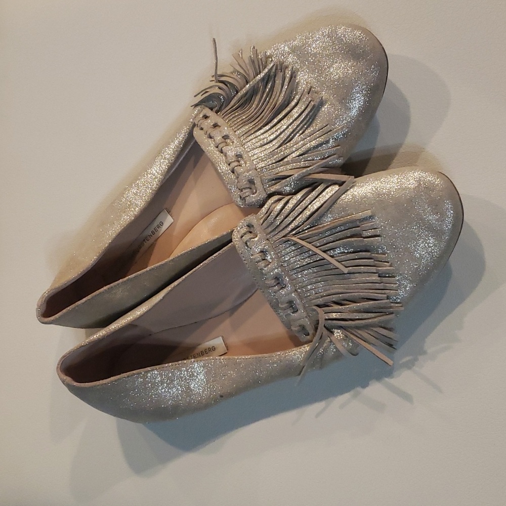 Diane von Furstenberg Metallic Gold Flats